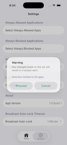 Always Allowed Warning BA