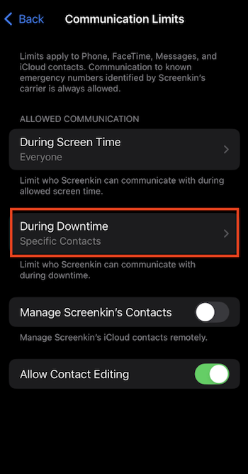 Communication Limits During Downtime iOS