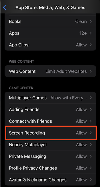 Screen Recording iOS