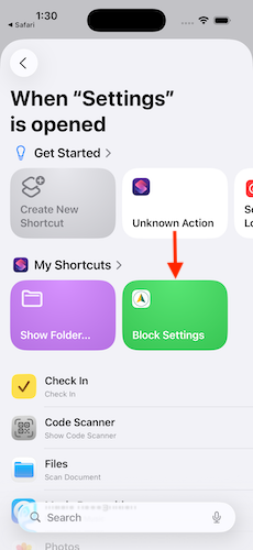 Select Shortcut For Automation