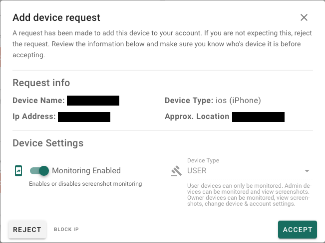 Device Add Request